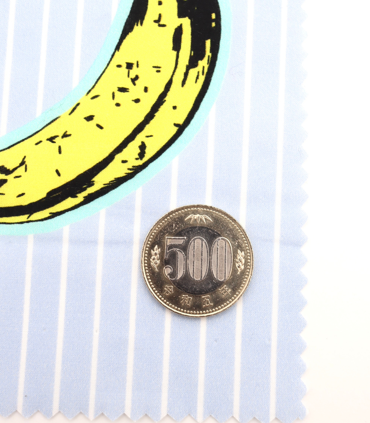 【25SS-430】腐りはじめバナナ×ストライププリント綿ローン　/0.5ｙあたり=～810円