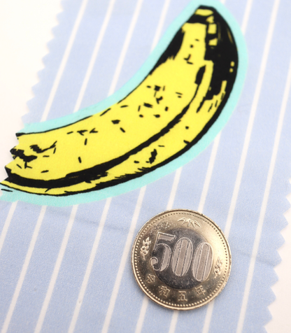 【25SS-430】腐りはじめバナナ×ストライププリント綿ローン　/0.5ｙあたり=～810円