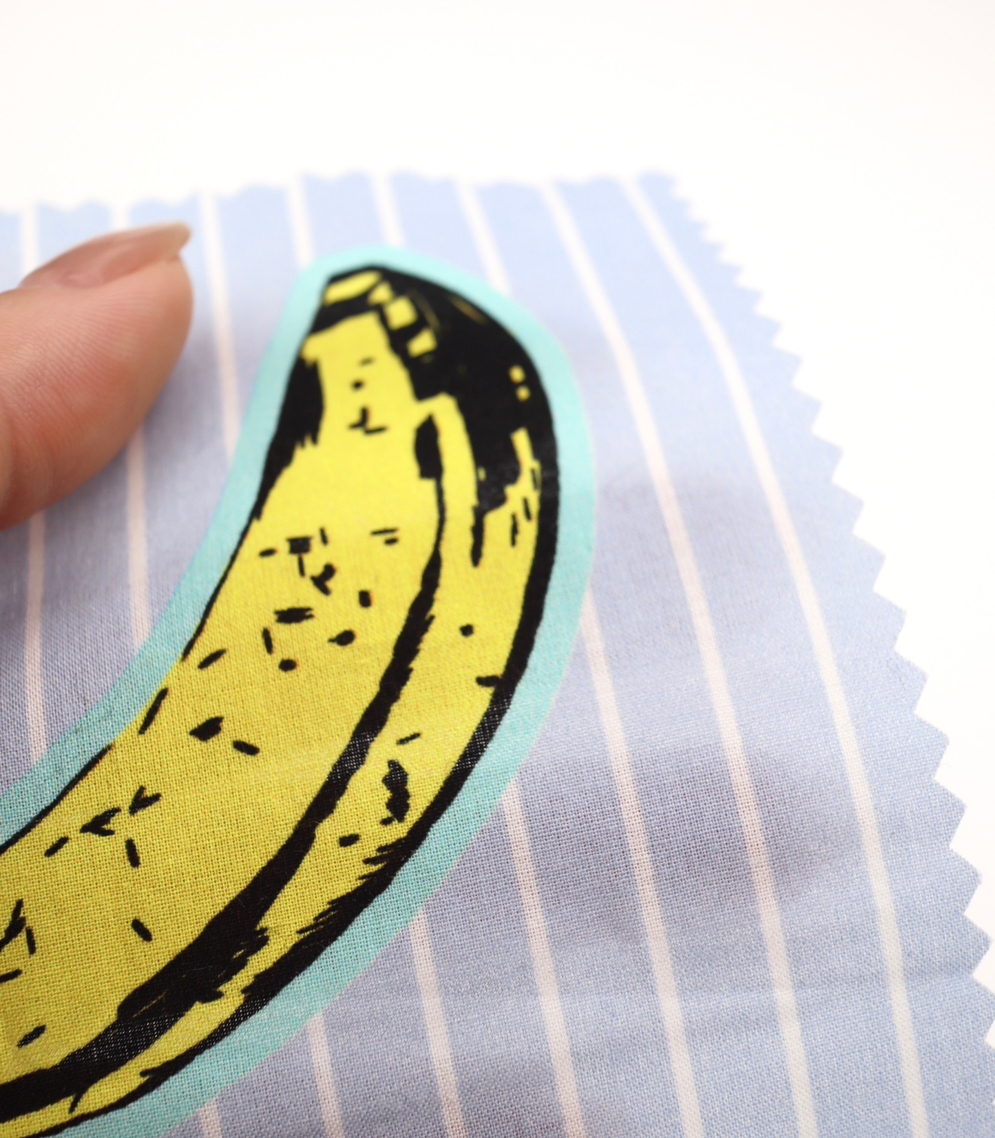 【25SS-430】腐りはじめバナナ×ストライププリント綿ローン　/0.5ｙあたり=～810円