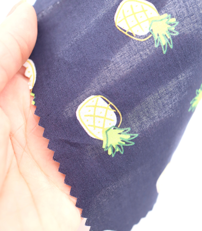 【25SS-429】パイナップルプリント綿ローン　/0.5ｙあたり=～810円