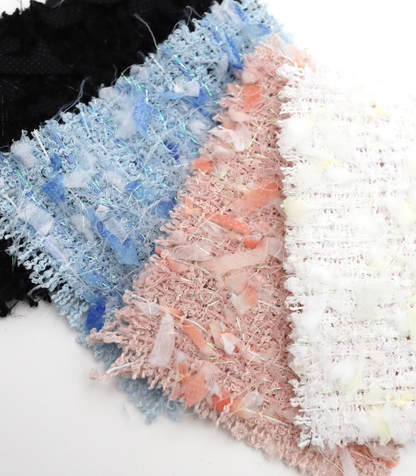 【25SS-151】リボン×キラキラヤーンミックスツイード　/0.5ｙあたり = ～1510円