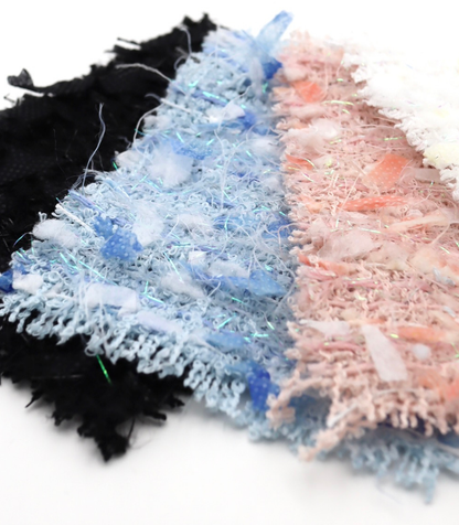 【25SS-151】リボン×キラキラヤーンミックスツイード　/0.5ｙあたり = ～1510円