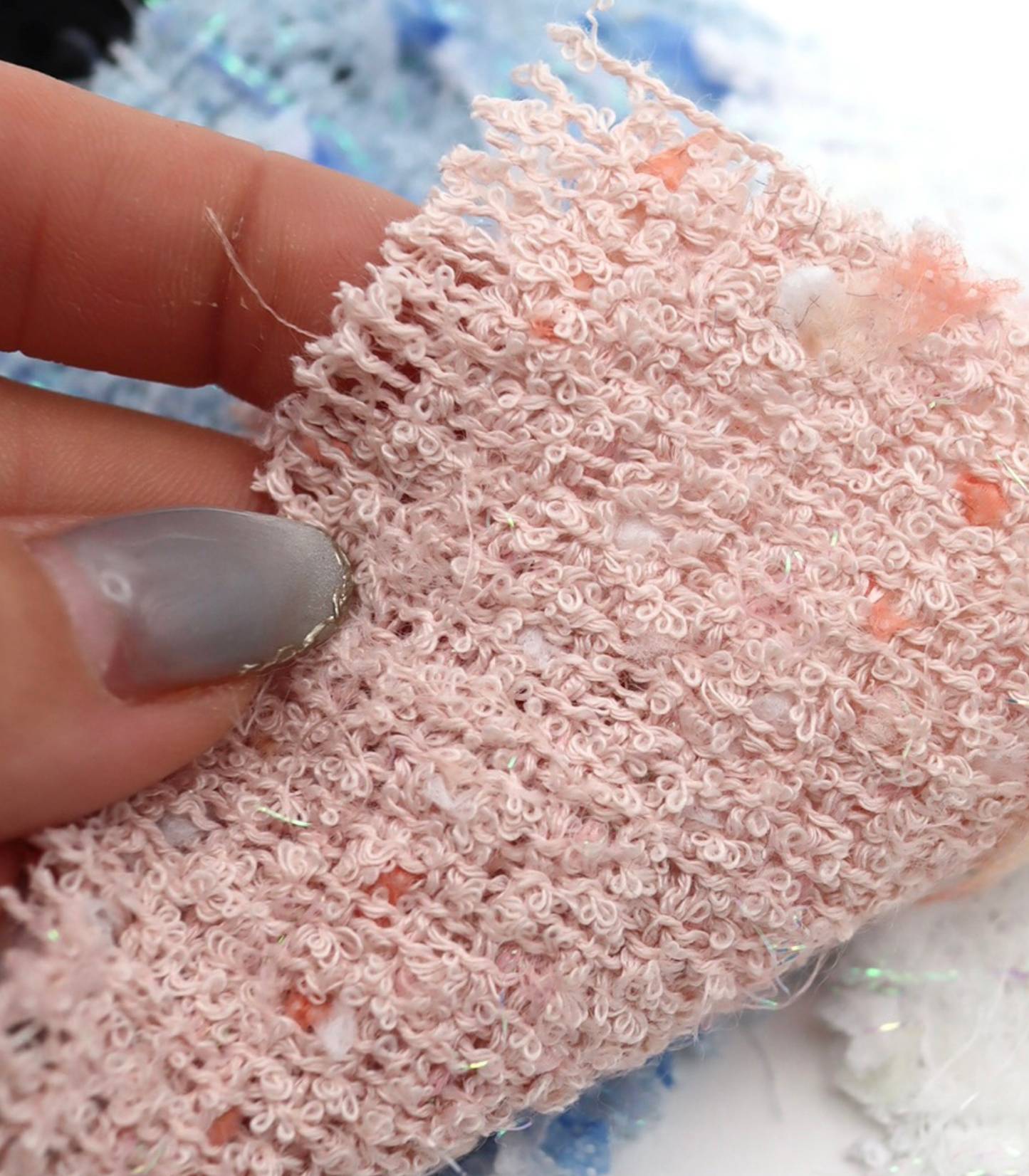 【25SS-151】リボン×キラキラヤーンミックスツイード　/0.5ｙあたり = ～1510円