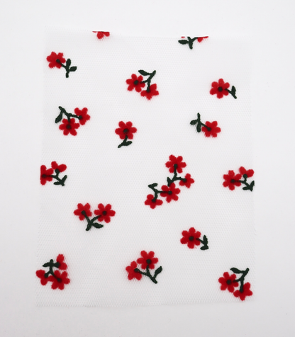 【25SS-426】小花柄フロッキープリントチュール　/0.5ｙあたり=～ 725円