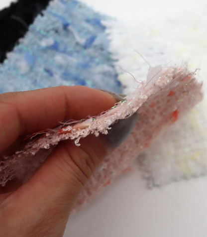 【25SS-151】リボン×キラキラヤーンミックスツイード　/0.5ｙあたり = ～1510円