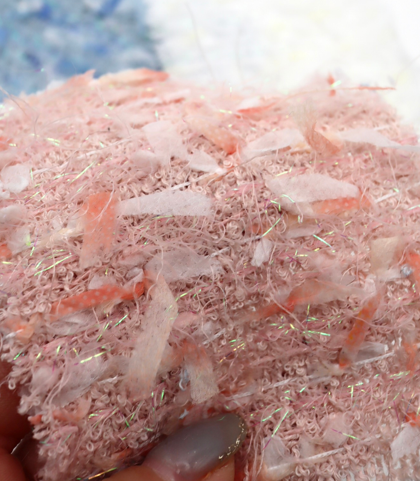 【25SS-151】リボン×キラキラヤーンミックスツイード　/0.5ｙあたり = ～1510円