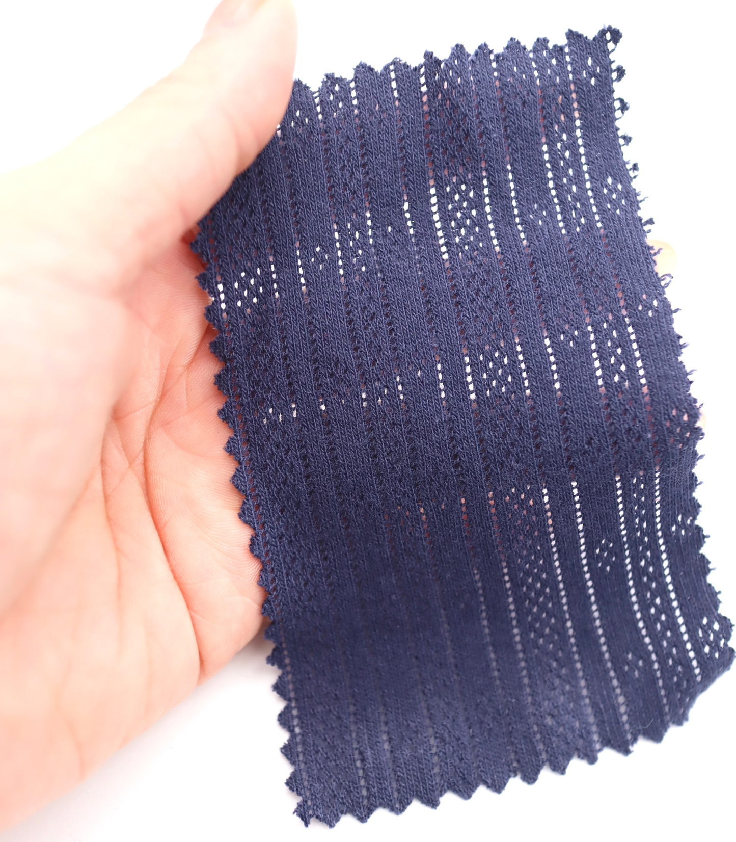 【25SS-411】ストライプ針抜きフライスニット　/0.5ｙあたり=～925円