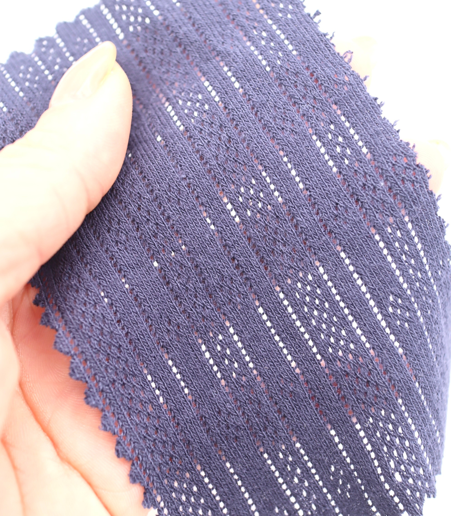 【25SS-411】ストライプ針抜きフライスニット　/0.5ｙあたり=～925円