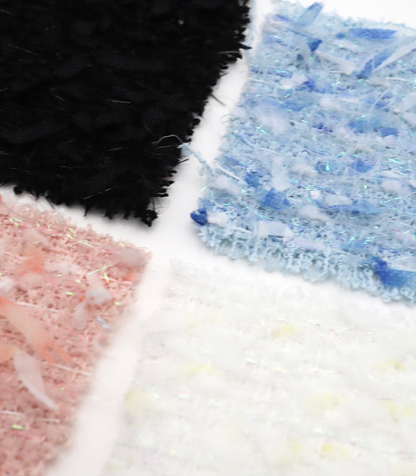 【25SS-151】リボン×キラキラヤーンミックスツイード　/0.5ｙあたり = ～1510円