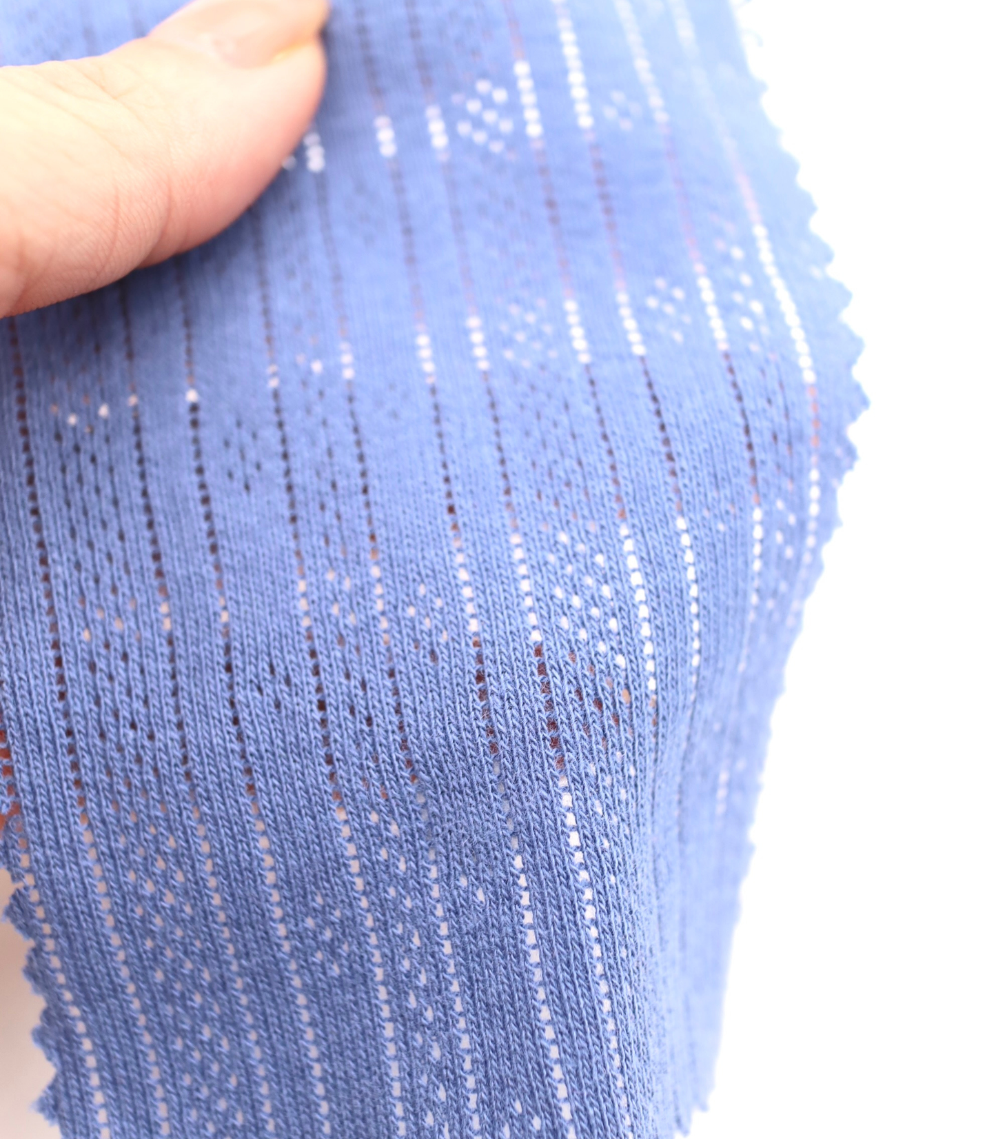 【25SS-411】ストライプ針抜きフライスニット　/0.5ｙあたり=～925円