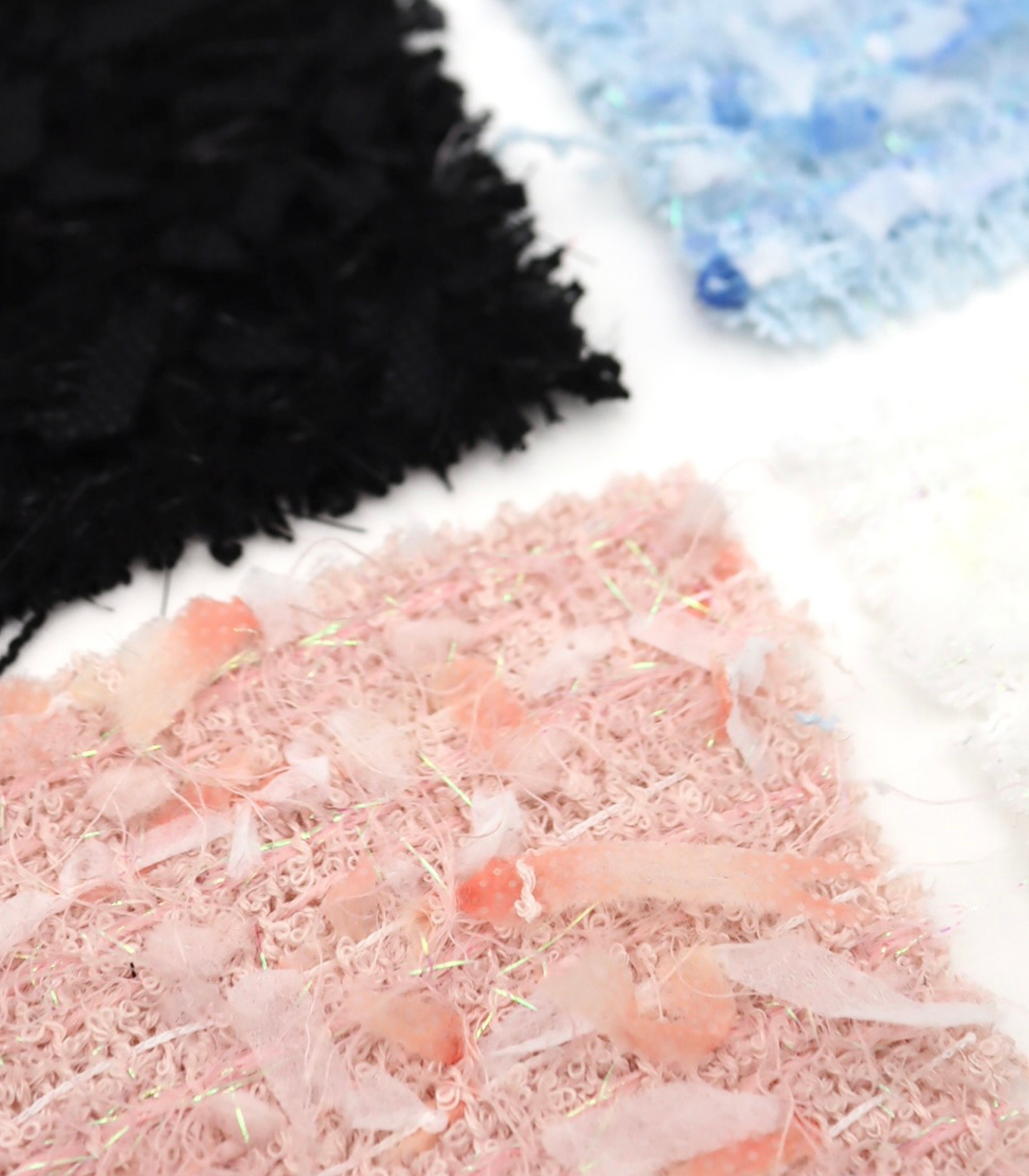 【25SS-151】リボン×キラキラヤーンミックスツイード　/0.5ｙあたり = ～1510円