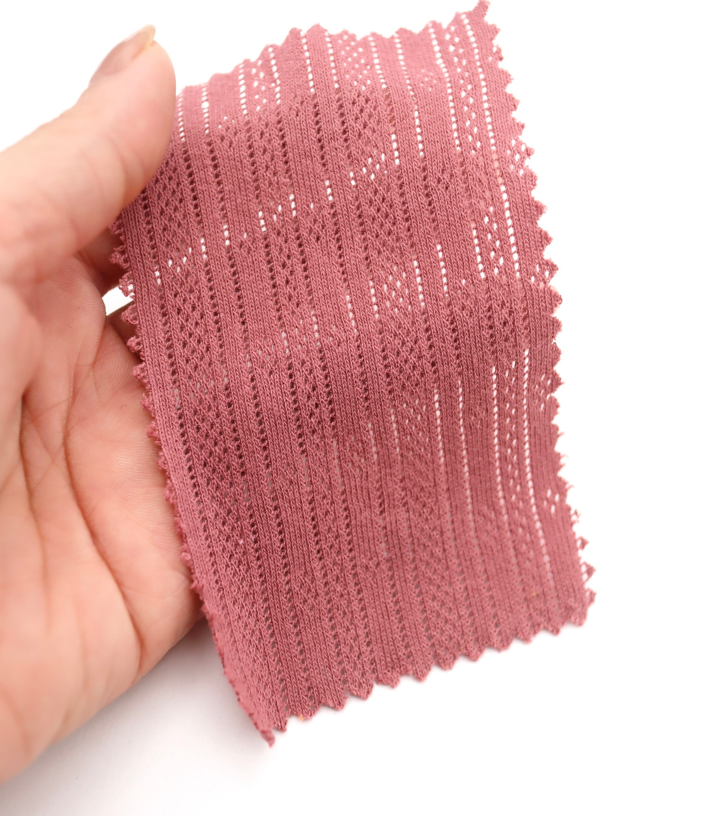 【25SS-411】ストライプ針抜きフライスニット　/0.5ｙあたり=～925円