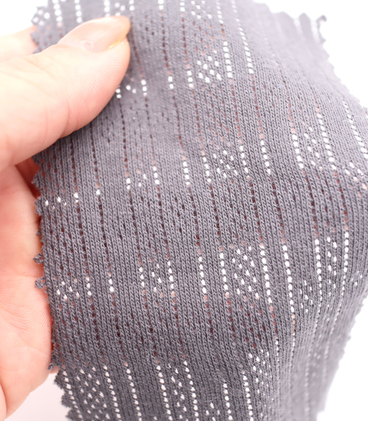 【25SS-411】ストライプ針抜きフライスニット　/0.5ｙあたり=～925円