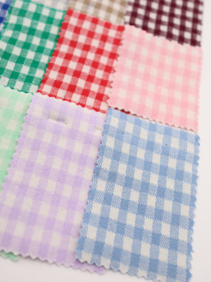 　【生地 布】ギンガムチェック柄 綿混ジャガード（ドッグウェア セットアップ向き）20色展開　26SS-149