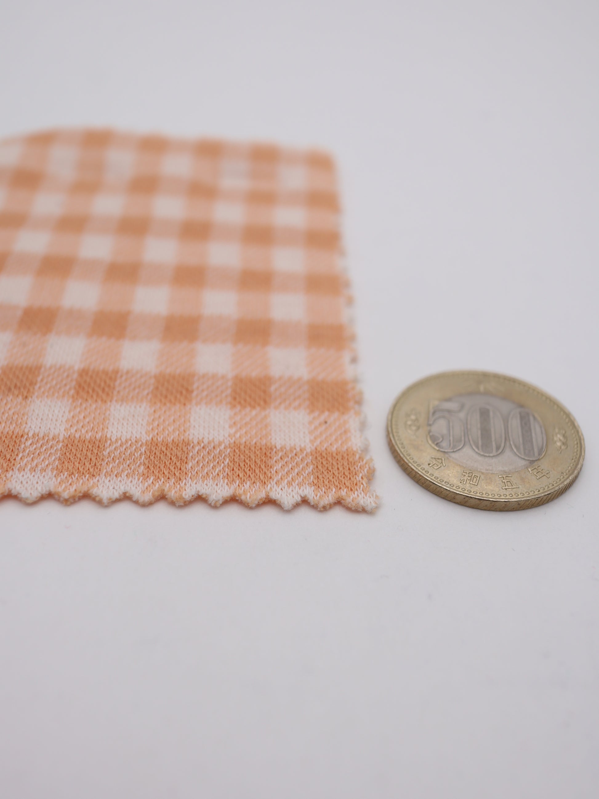 500円玉との比較で見るチェック柄のサイズ感、製品設計の参考に