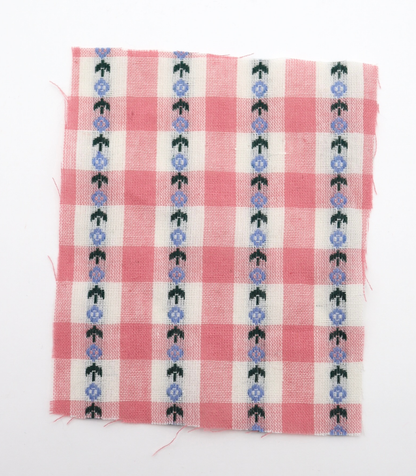 【25SS-318】ストライプ小花柄刺繍先染めギンガムチェック　/0.5ｙあたり=～630円