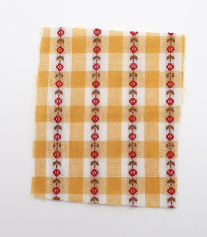【25SS-318】ストライプ小花柄刺繍先染めギンガムチェック　/0.5ｙあたり=～630円