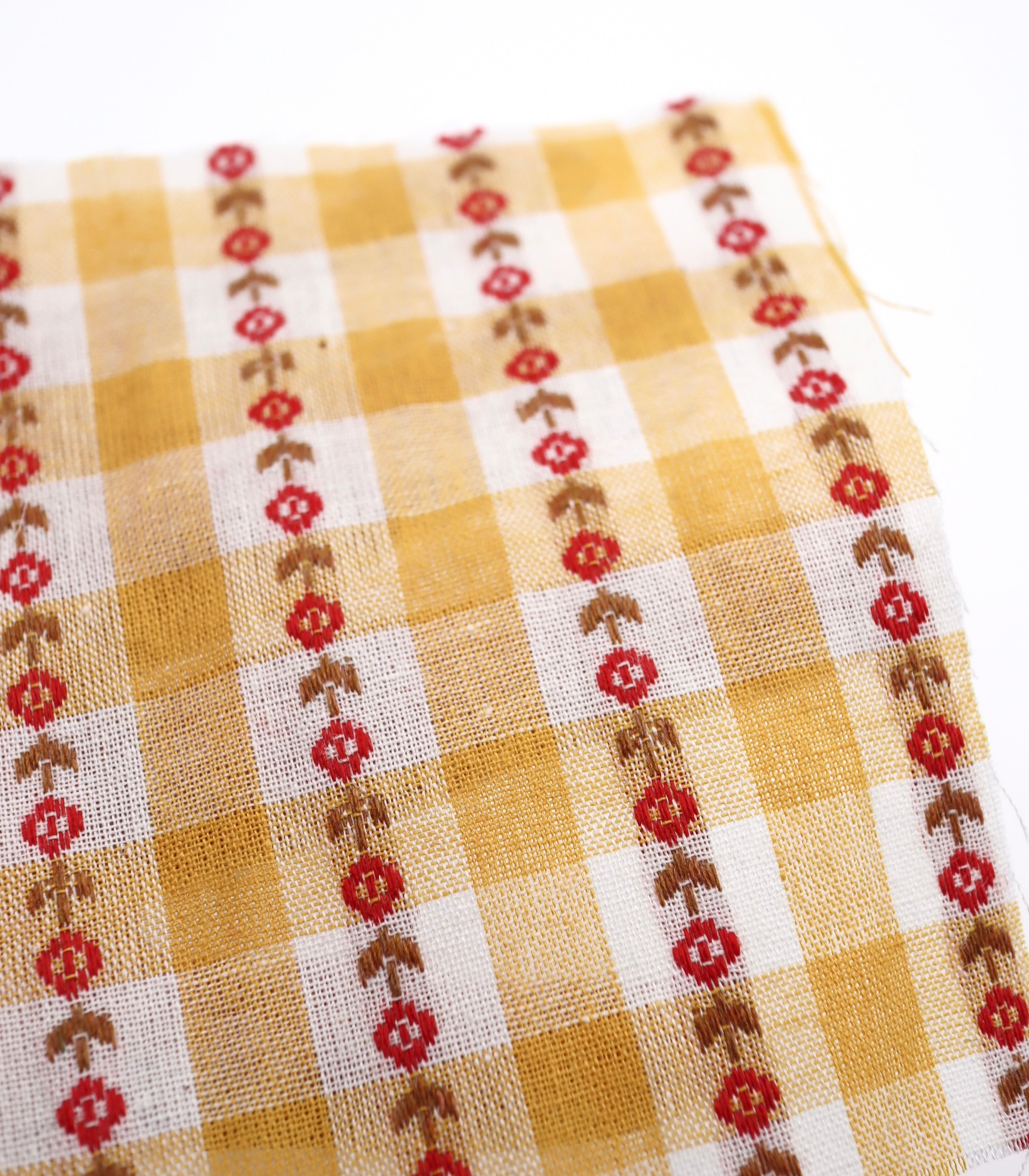 【25SS-318】ストライプ小花柄刺繍先染めギンガムチェック　/0.5ｙあたり=～630円