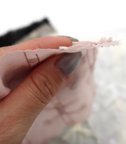 【25SS-147】チュールリボン付きカットドビードットローン　/0.5ｙあたり = ～995円