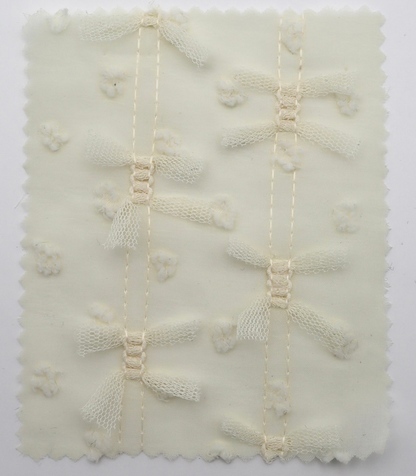 【25SS-147】チュールリボン付きカットドビードットローン　/0.5ｙあたり = ～995円