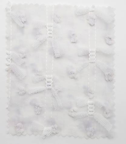 【25SS-147】チュールリボン付きカットドビードットローン　/0.5ｙあたり = ～995円