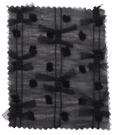 【25SS-147】チュールリボン付きカットドビードットローン　/0.5ｙあたり = ～995円