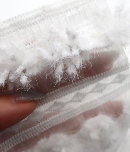 【25SS-138】起毛ボーダー刺繍シアータフタ　/0.5ｙあたり = ～1600円