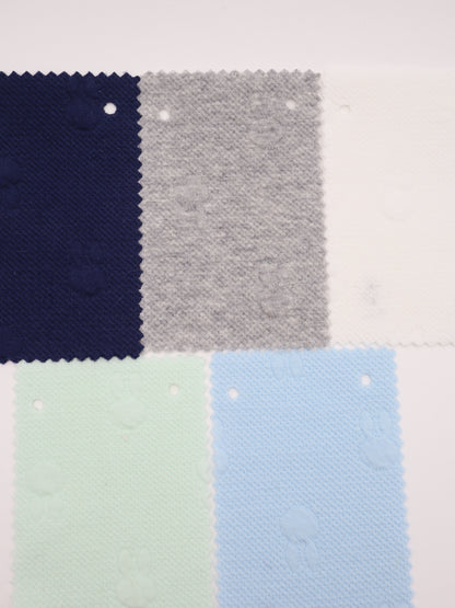 プチうさぎ・ふくれジャガード二重織りニット｜122cm幅・ポリエステル100%・中肉・高意匠・高弾性ストレッチ・シワ防止｜ドッグウェア・春夏セットアップ・ベビー用品向き｜26SS-178【生地仕入れ代行卸】
