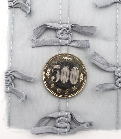 【25SS-143】サテンリボン付きストライプステッチシフォン　/0.5ｙあたり = ～1020円