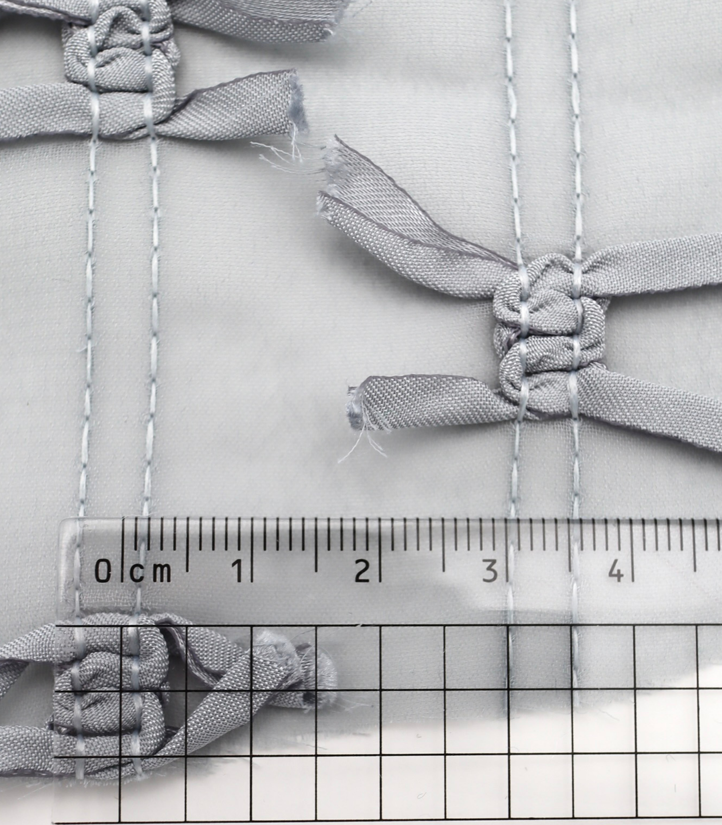 【25SS-143】サテンリボン付きストライプステッチシフォン　/0.5ｙあたり = ～1020円