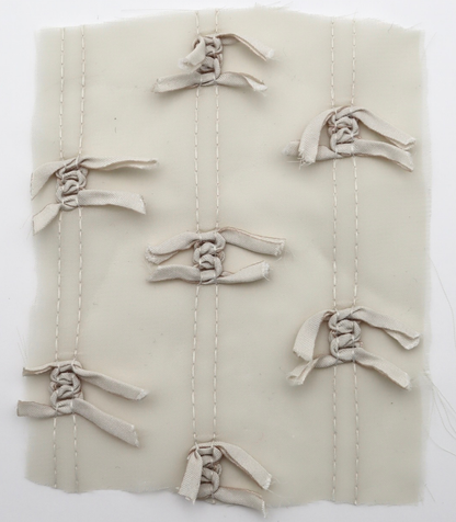 【25SS-143】サテンリボン付きストライプステッチシフォン　/0.5ｙあたり = ～1020円