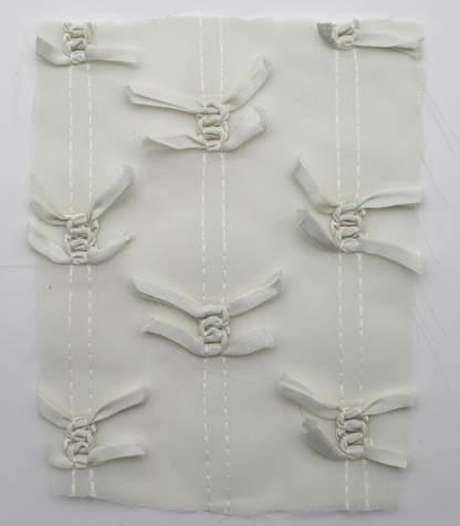 【25SS-143】サテンリボン付きストライプステッチシフォン　/0.5ｙあたり = ～1020円