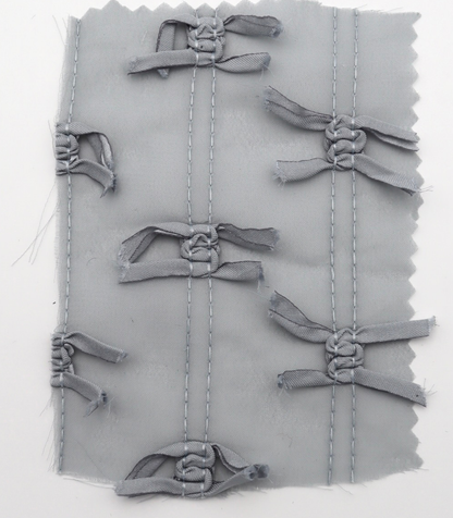 【25SS-143】サテンリボン付きストライプステッチシフォン　/0.5ｙあたり = ～1020円