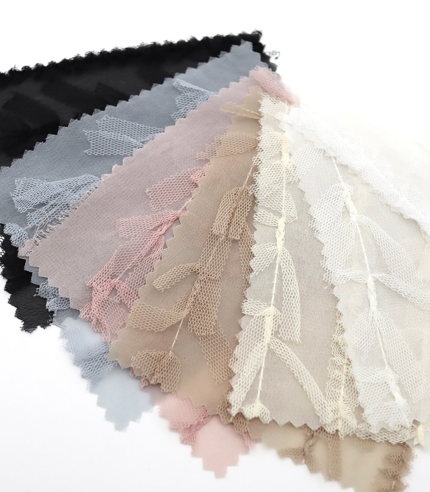 【25SS-063】チュールフリル×チュールリボン付きシフォン　/0.5ｙあたり = ～ 915円