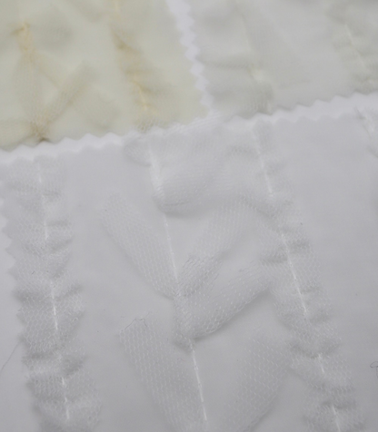 【25SS-063】チュールフリル×チュールリボン付きシフォン　/0.5ｙあたり = ～ 915円