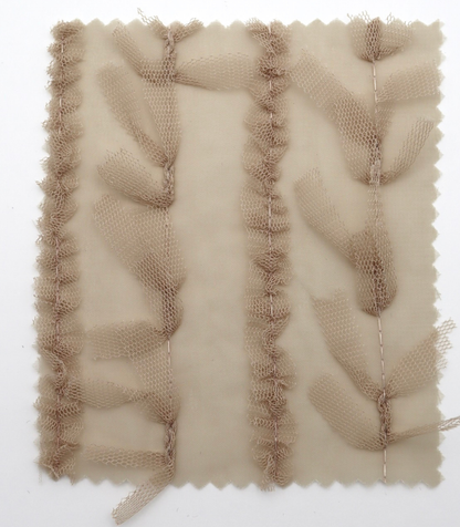 【25SS-063】チュールフリル×チュールリボン付きシフォン　/0.5ｙあたり = ～ 915円