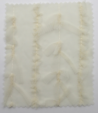 【25SS-063】チュールフリル×チュールリボン付きシフォン　/0.5ｙあたり = ～ 915円