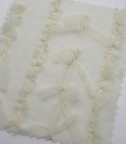 【25SS-063】チュールフリル×チュールリボン付きシフォン　/0.5ｙあたり = ～ 915円