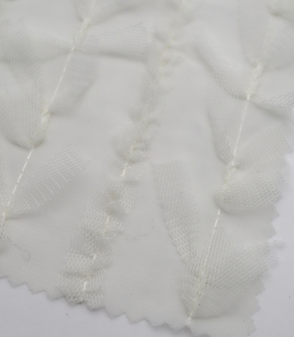 【25SS-063】チュールフリル×チュールリボン付きシフォン　/0.5ｙあたり = ～ 915円