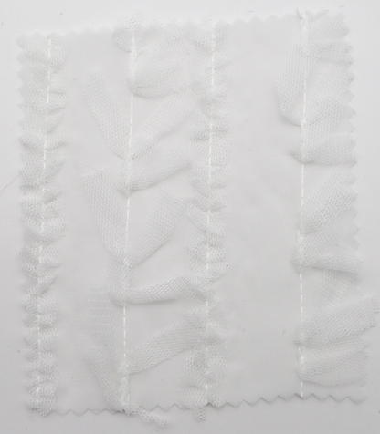 【25SS-063】チュールフリル×チュールリボン付きシフォン　/0.5ｙあたり = ～ 915円