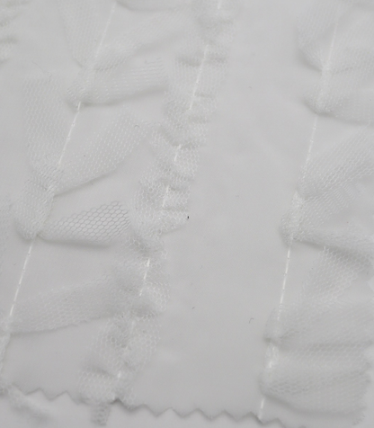 【25SS-063】チュールフリル×チュールリボン付きシフォン　/0.5ｙあたり = ～ 915円