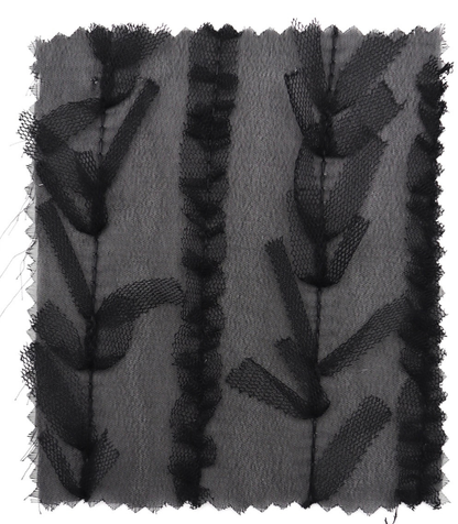 【25SS-063】チュールフリル×チュールリボン付きシフォン　/0.5ｙあたり = ～ 915円