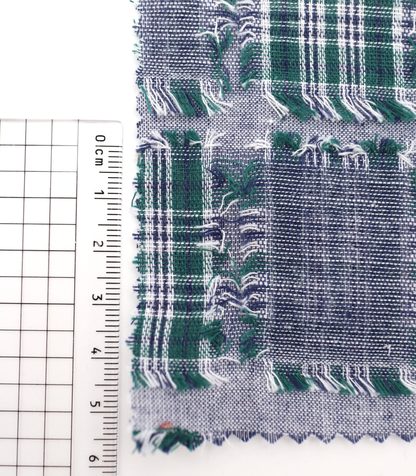 【25SS-314】フリンジジャガードチェック　/0.5ｙあたり=～ 755円