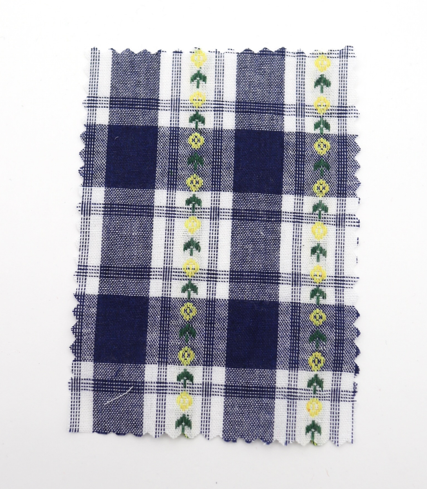 ストライプ小花柄刺繍・先染めタータンチェック生地｜【生地幅】約142センチ 【混率】綿100％｜ドッグウェア・春夏シャツ・ブラウス・子供服向き