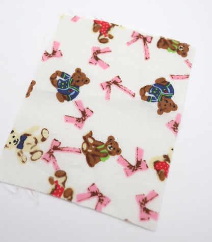 【25SS-235】おしゃれくまちゃん×リボンプリント綿ローン　/0.5ｙあたり = ～770円