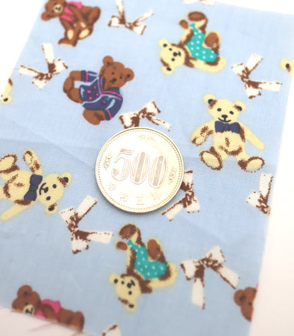 【25SS-235】おしゃれくまちゃん×リボンプリント綿ローン　/0.5ｙあたり = ～770円