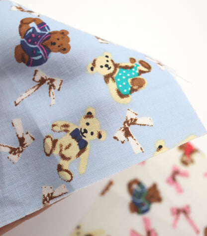 【25SS-235】おしゃれくまちゃん×リボンプリント綿ローン　/0.5ｙあたり = ～770円