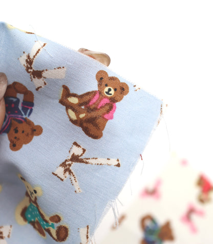 【25SS-235】おしゃれくまちゃん×リボンプリント綿ローン　/0.5ｙあたり = ～770円