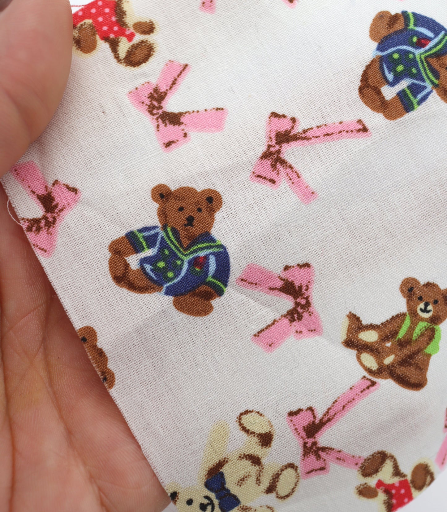 【25SS-235】おしゃれくまちゃん×リボンプリント綿ローン　/0.5ｙあたり = ～770円