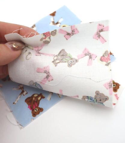 【25SS-235】おしゃれくまちゃん×リボンプリント綿ローン　/0.5ｙあたり = ～770円